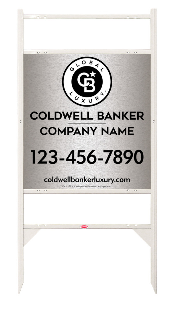 Angle Iron Frame W/ 2 Rider Inserts And Office Sign Panel Unit, 25"H X 24"W, Brushed Aluminum Composite