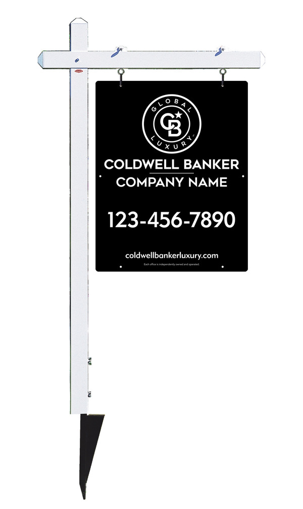 Sign Post And Reflective Office Sign Panel Unit, 30"H X 24"W, 3mm Aluminum Composite