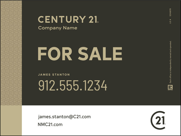 Corrugated Directional For Sale Panel 18X24 Gold - Century 21 | Lowen Sign