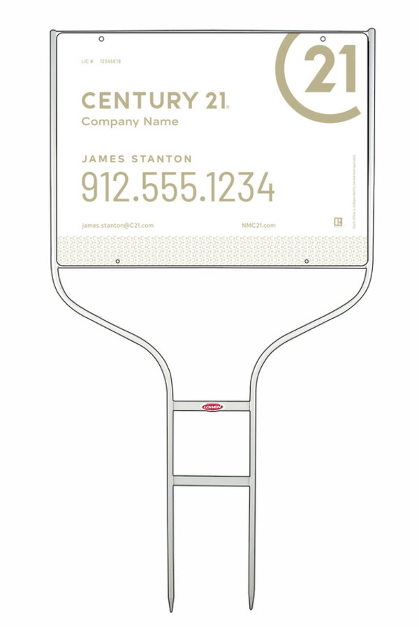 Round Rod Frame And Aluminum Sign Panel Unit, 18"H X 24"W