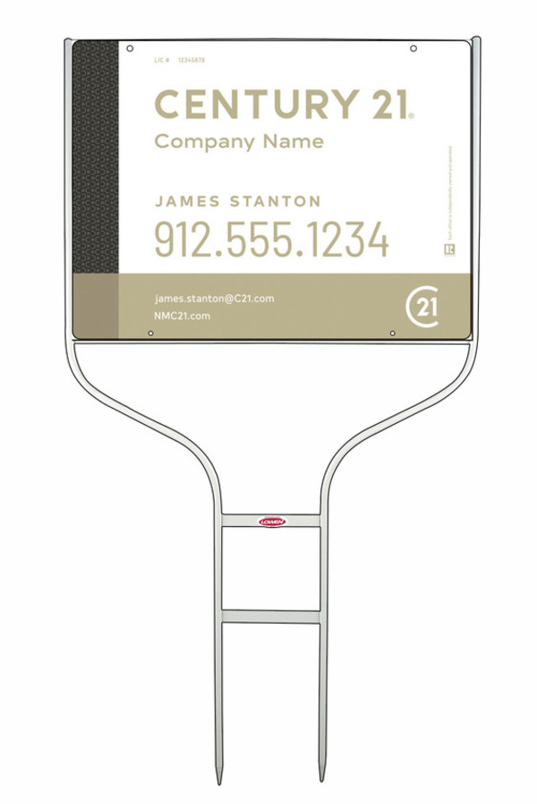 Round Rod Frame And Sign Panel Unit, 18"H X 24"W