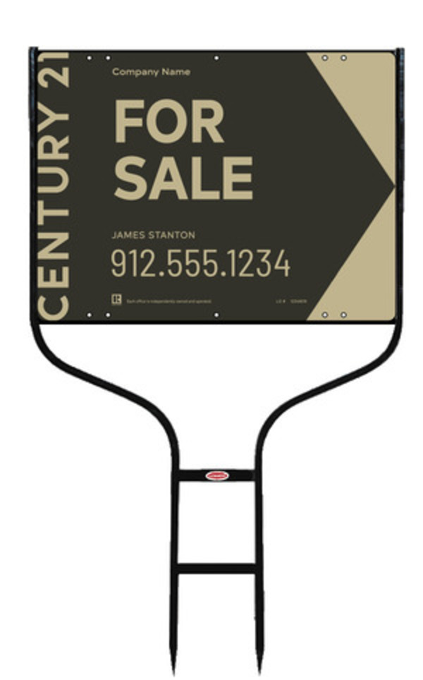 Round Rod Frame And Sign Panel Unit, 18"H X 24"W