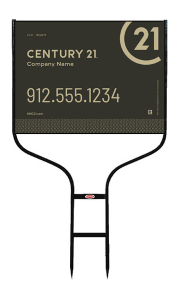 Round Rod Frame And Aluminum Sign Panel Unit, 18"H X 24W