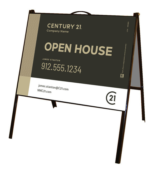 Poly A-Frame Unit Open House 18X24 Gold - Century 21 | Lowen Sign