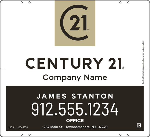 Reflective Agent Sign Panel, 22"H X 24"W, 3mm Aluminum Composite