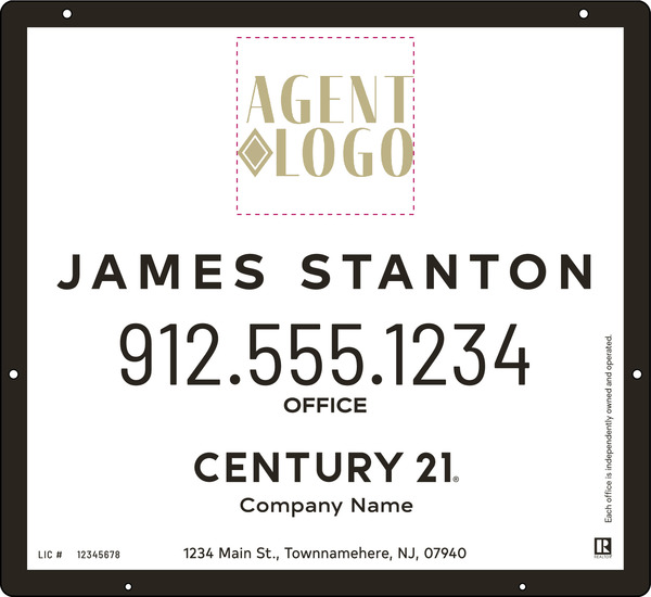 Aluminum Composite Agent Logo Centric Hanging Panel 22X24 - C21