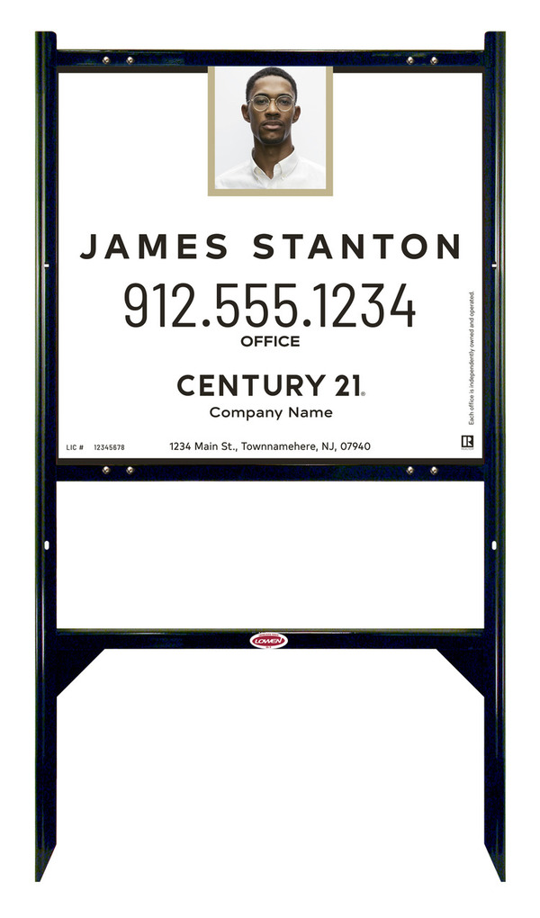 Angle Iron Frame And Agent Photo Centric Sign Panel Unit, 22"H X 24"W