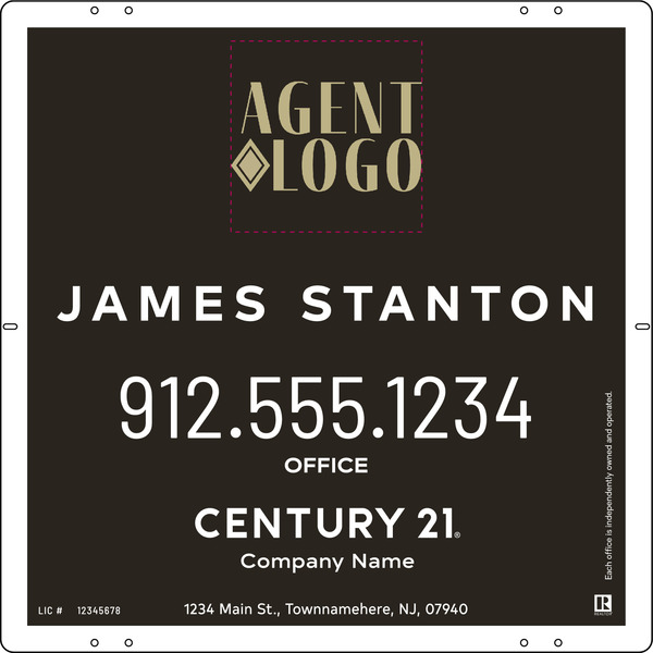 Aluminum Composite Agent Logo Centric Yard Panel 24X24 - C21