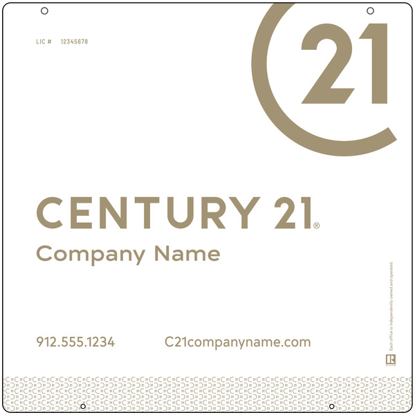 Reflective Hanging Panel 24X24 Aluminum Composite Signature  - Century 21 | Lowen Sign