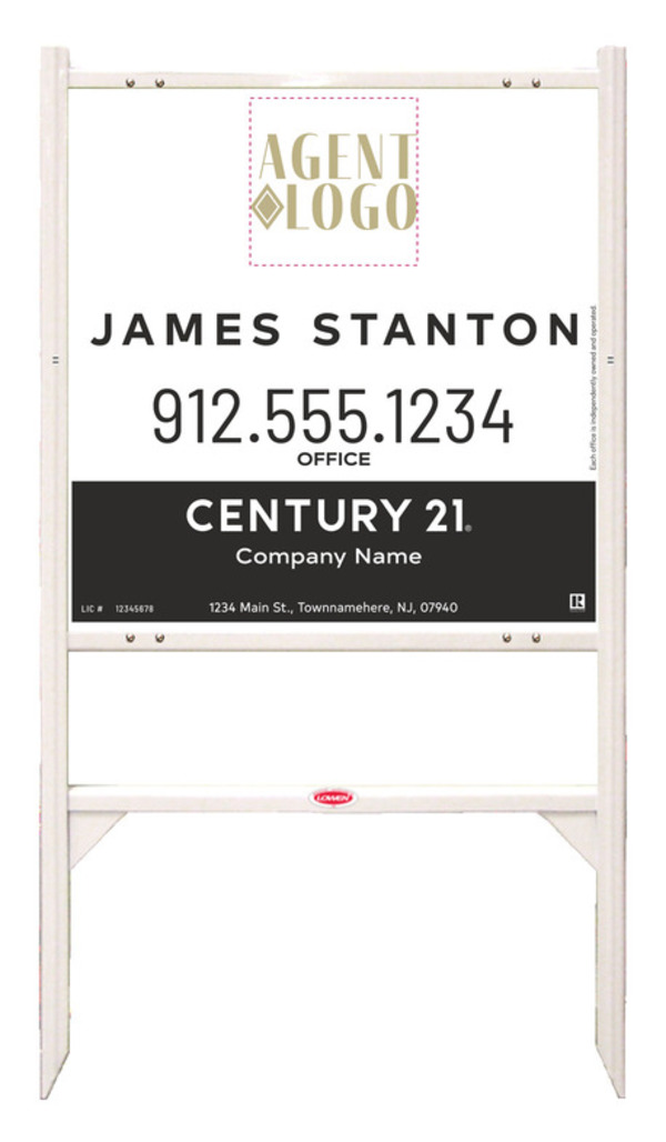 Gibraltar Frame 24X24 Aluminum Agent Logo Centric Sales White - Century 21 | Lowen Sign