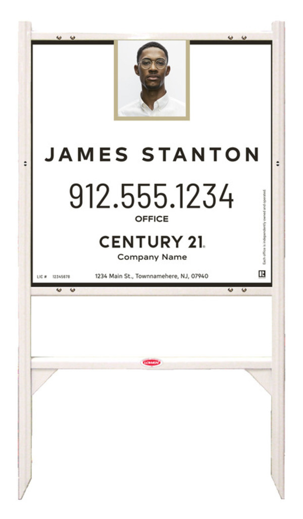 Gibraltar Frame 24X24 Steel Agent Photo Centric White - Century 21 | Lowen Sign