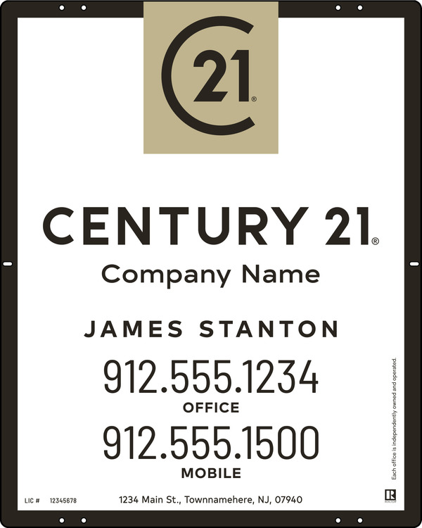 Aluminum Agent Yard Panel 30X24 - Century 21 | Lowen Sign