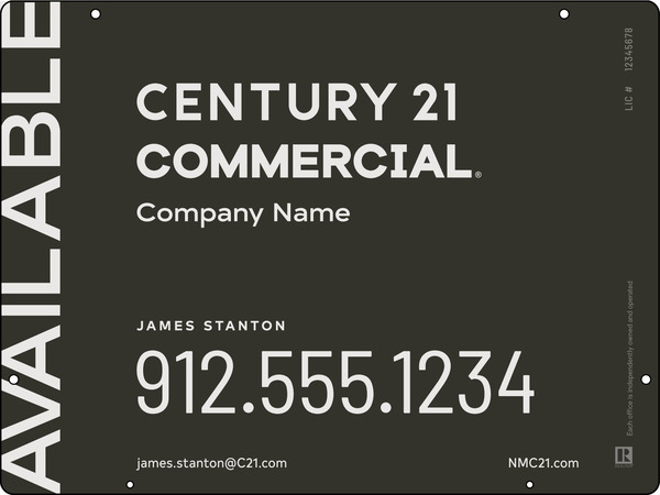 Century 21 Commercial Agent Hanging Panel 18X24 Aluminum - C21