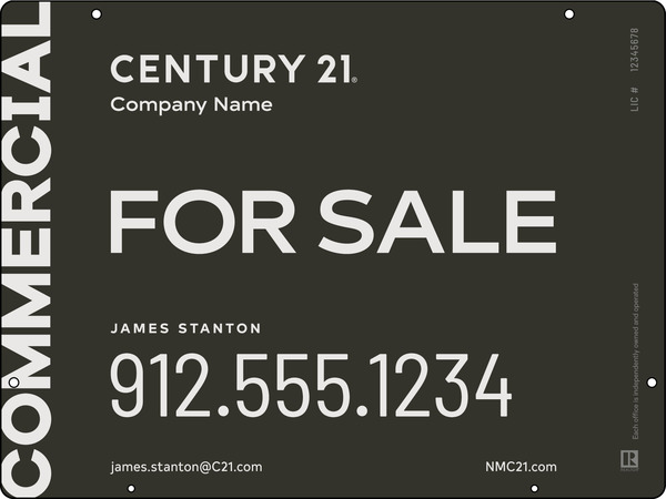 Century 21 Commercial Agent Hanging Panel 18X34 Aluminum - C21
