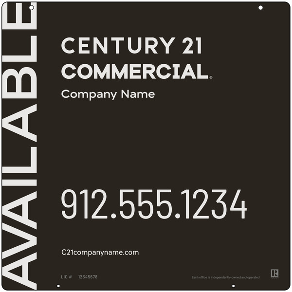 Century 21 Commercial Office Hanging Panel 24X24 Aluminum - C21