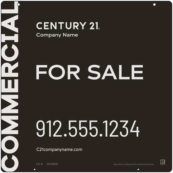 Reflective Hanging Panel 24X24 Aluminum Composite Commercial Office Listing - Century 21 | Lowen Sign