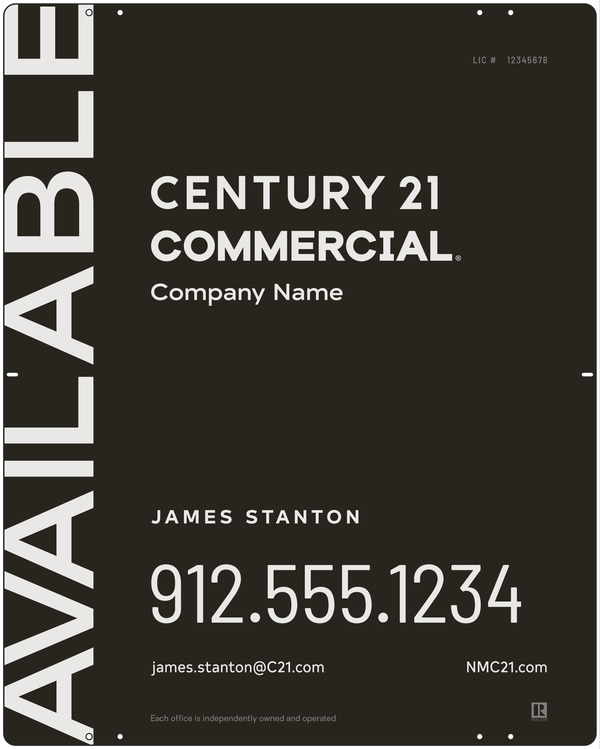 Reflective Panel 30X24 Aluminum Composite Commercial Agent - Century 21 | Lowen Sign