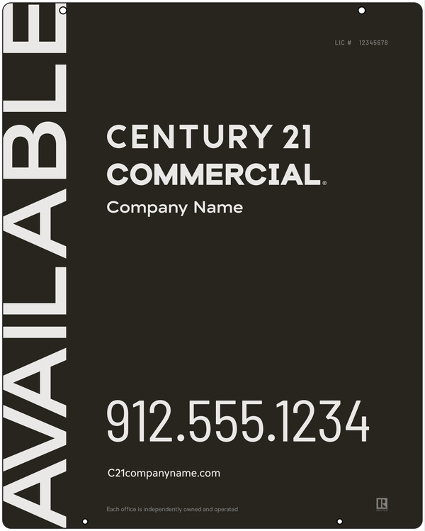 Reflective Hanging Panel 30X24 Aluminum Composite Commercial Office - Century 21 | Lowen Sign