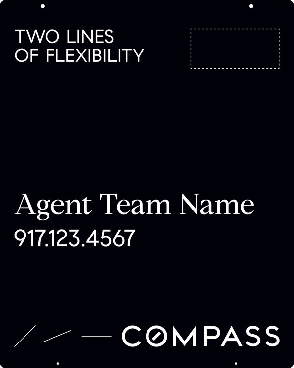 Hanging Agent Sign Panel, 30"H X 24"W, Steel - Horizontal Logo