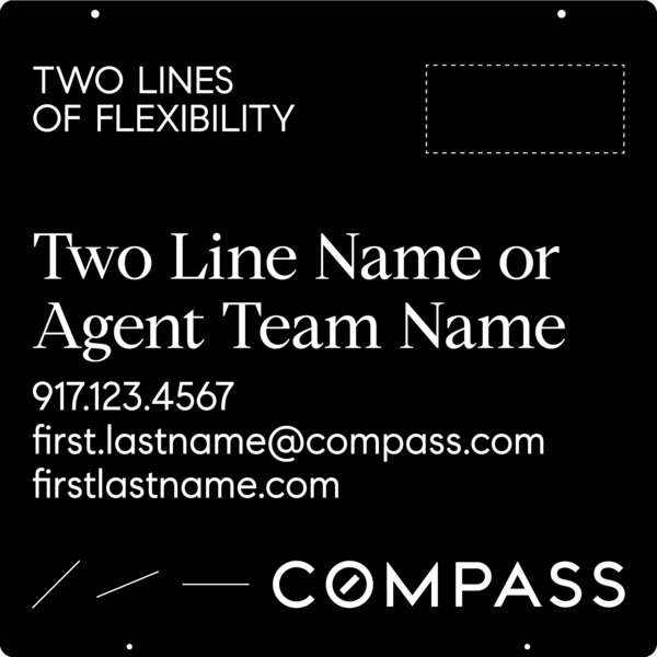 Hanging 2 Line Agent Name Sign Panel, 24"H X 24"W, Steel - Horizontal Logo