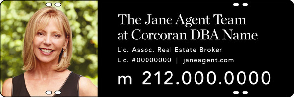 Photo Agent Team Name Sign Rider, 8"H X 24"W, Steel