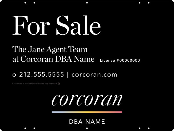 Agent Team Name Sign Panel, 18"H X 24"W, 3mm Aluminum Composite