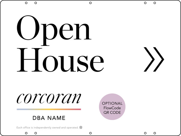 Directional Office Open House W/ Qr Flowcode Sign Panel, 18"H X 24"W, Steel