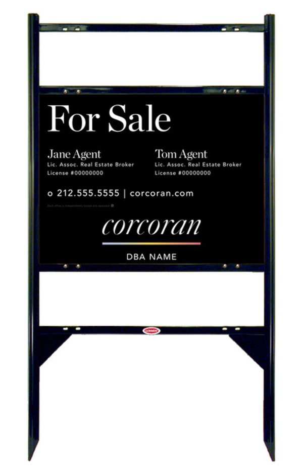 Angle Iron Frame W/ 2 Rider Inserts And Two Agent Name Sign Panel Unit, 18"H X 24"W, .040 Aluminum