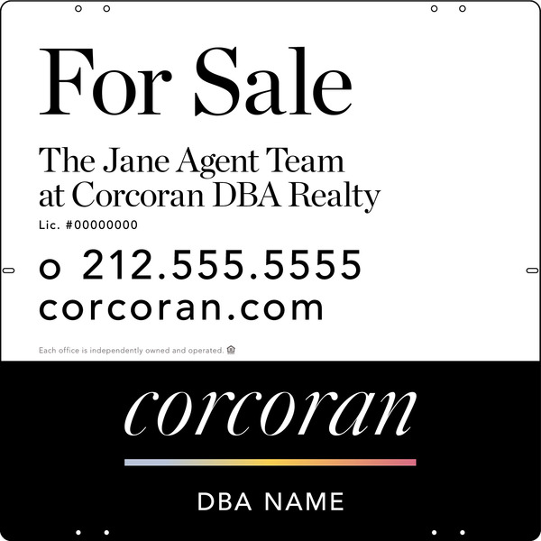 Agent Team Name Sign Panel, 24"H X 24"W, 3mm Aluminum Composite