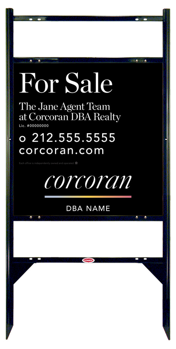 Angle Iron Frame W/ 2 Rider Inserts And Agent Team Name Sign Panel Unit, 24"H X 24"W, .040 Aluminum