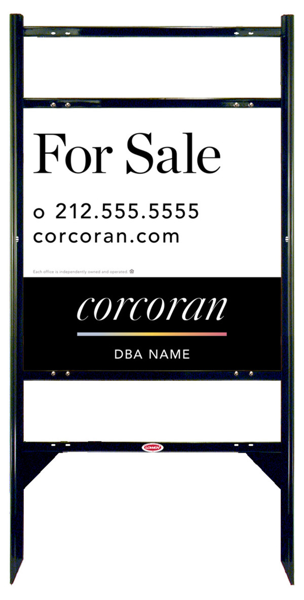 Angle Iron Frame W/ 2 Rider Inserts And Office Sign Panel Unit, 24"H X 24"W, Steel