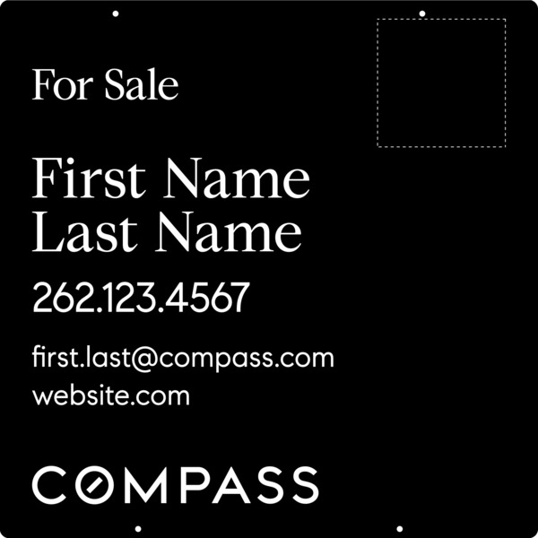 Agent Photo Hanging Sign Panel, 30"H X 30"W, 3mm Aluminum Composite