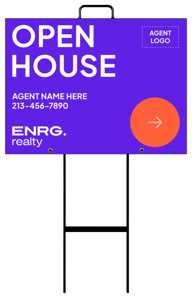 Directional Grab And Go Agent Open House Sign Panel Unit, 18"H X 24"W, 4mm Corrugated