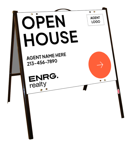 Directional A-Frame And Agent Open House Sign Panel Unit, 18"H X 24"W, .050 Poly
