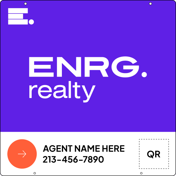 Agent Name & Qr Code Hanging Sign Panel, 24"H X 24"W, .063 Aluminum