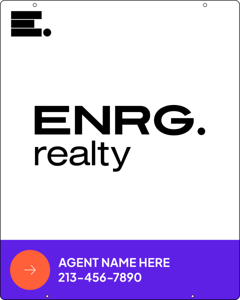 Agent Name Hanging Sign Panel, 30"H X 24"W, Steel