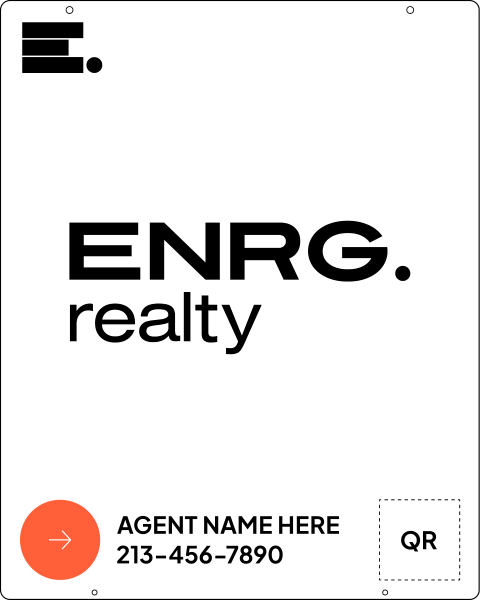 Agent Name & Qr Code Hanging Sign Panel, 30"H X 24"W, Steel