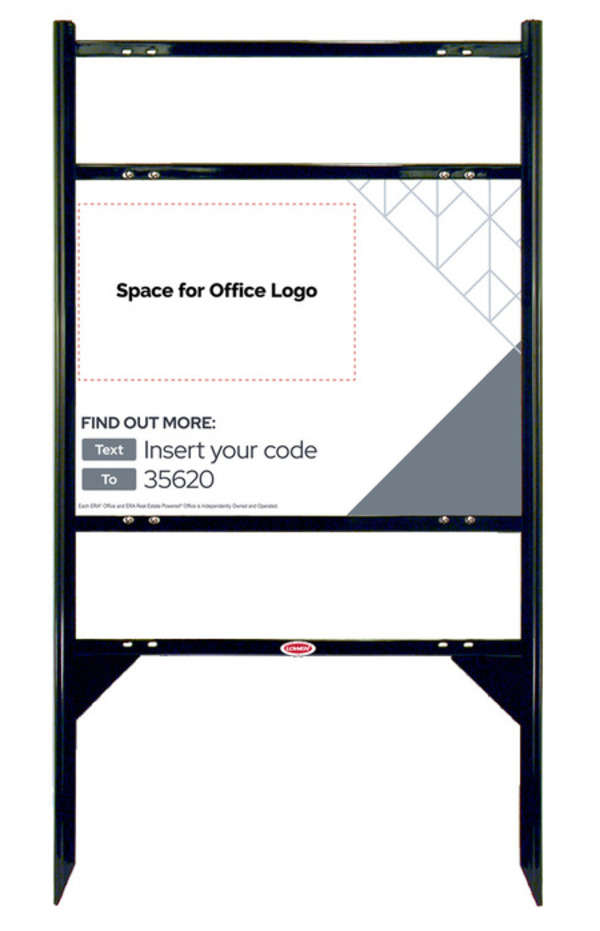 Angle Iron Frame With Two Rider Inserts And Text Info Code Sign Panel Unit, 18"H X 24"W, Steel