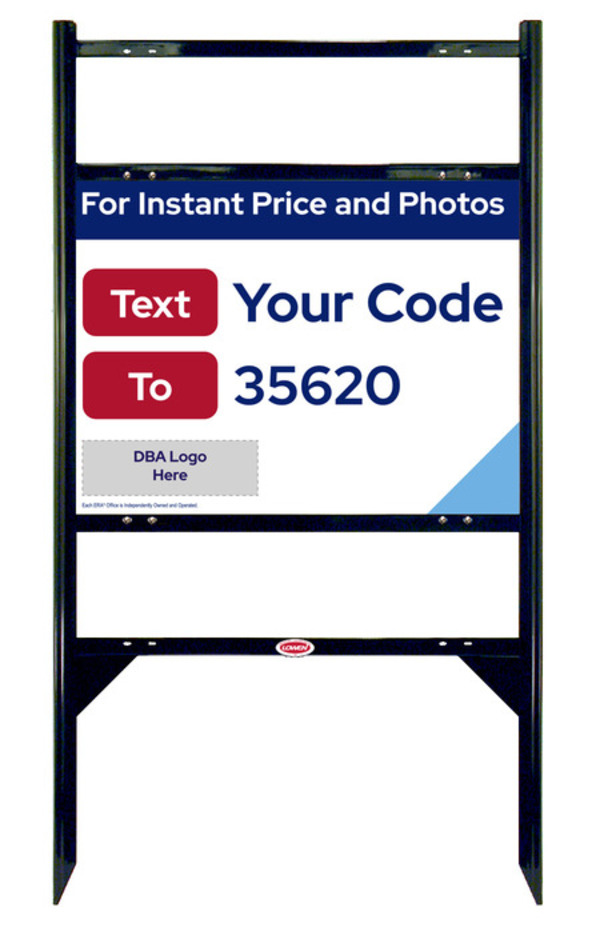 Angle Iron Frame W/ 2 Rider Inserts And Reflective For Instant Price Sign Panel Unit, 18"H X 24"W, Steel