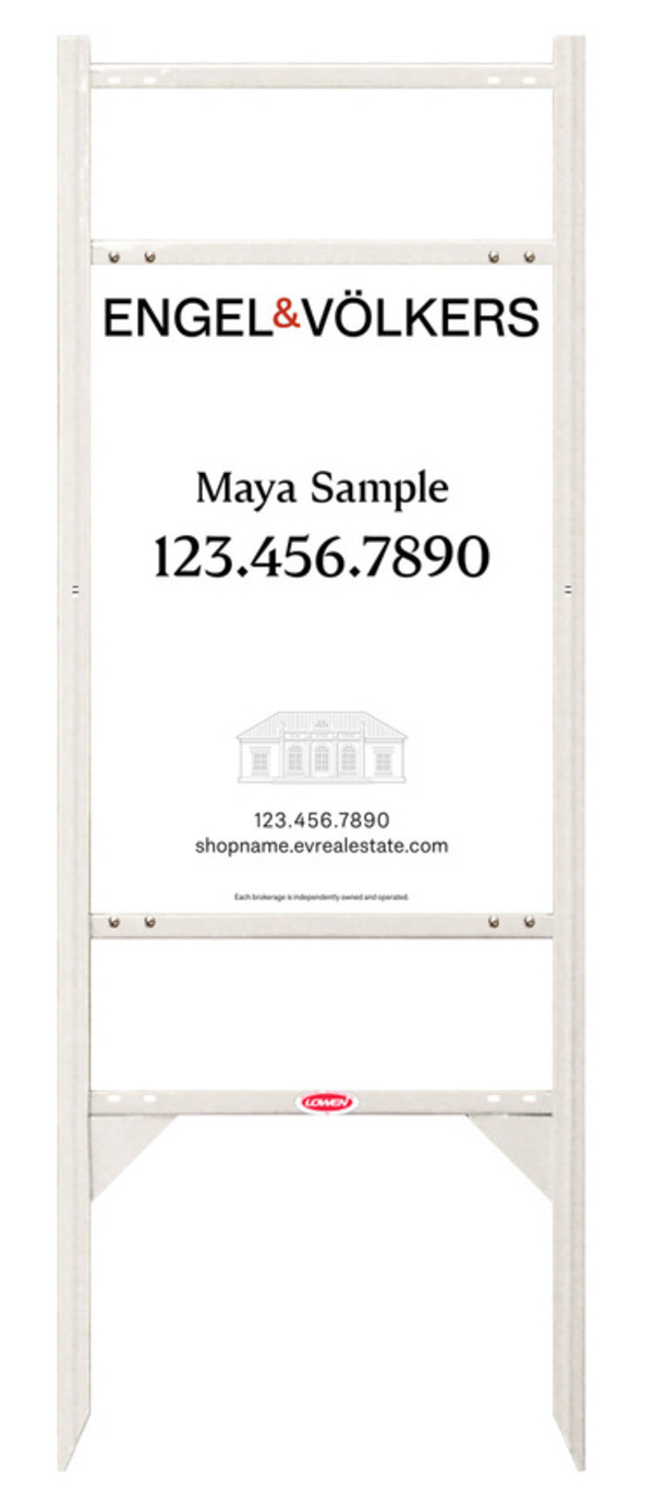 Reflective White Angle Iron Sign Unit W/2 Rider Inserts, 24"H X 18"W