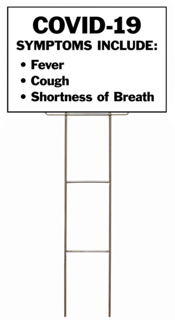 Independent Wire Stake H-Frame and Sign Panel Unit, 12"h x 18"w, 4mm Corrugated Plastic