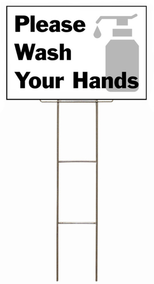 Independent Wire Stake H-Frame and Sign Panel Unit, 12"h x 18"w, 4mm Corrugated Plastic