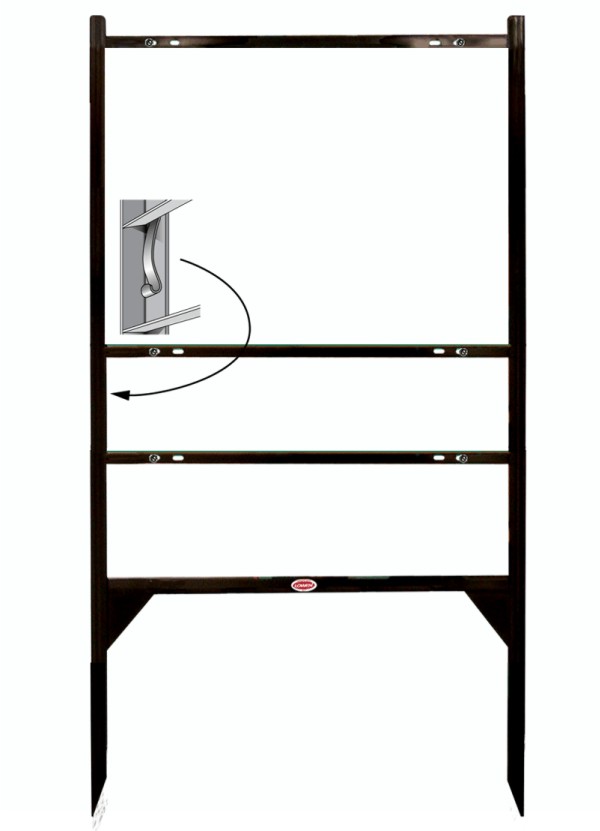 Independent Real Estate Angle Iron Sign Frame with One Rider Insert, 18"h x 24"w - Black