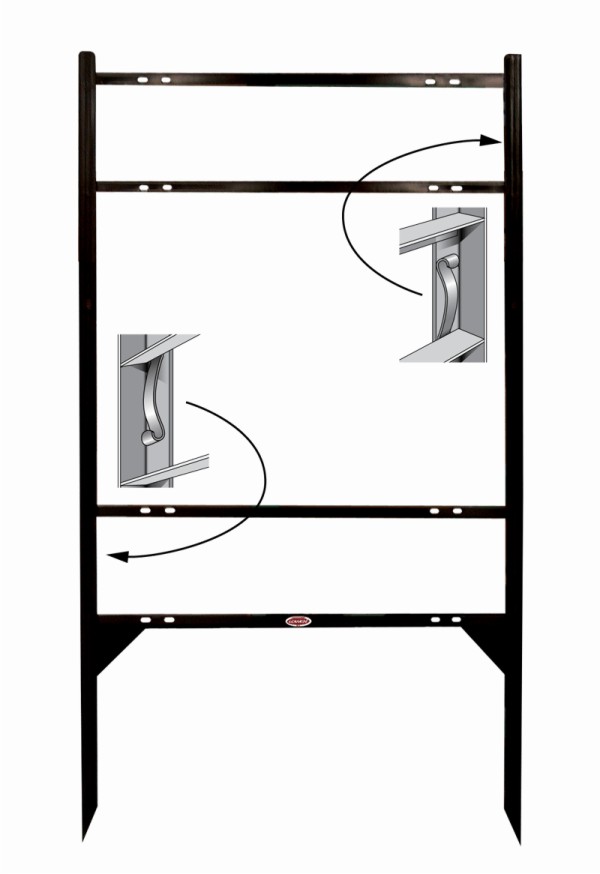 Independent Real Estate Angle Iron Sign Frame with Two Rider Inserts,  18"h x 24"w - Black