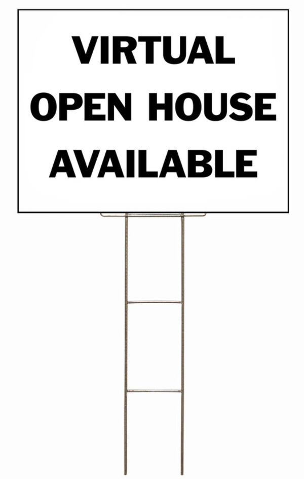 Independent Wire Stake H-Frame and Sign Panel Unit, 18"h x 24"w, 4mm Corrugated Plastic