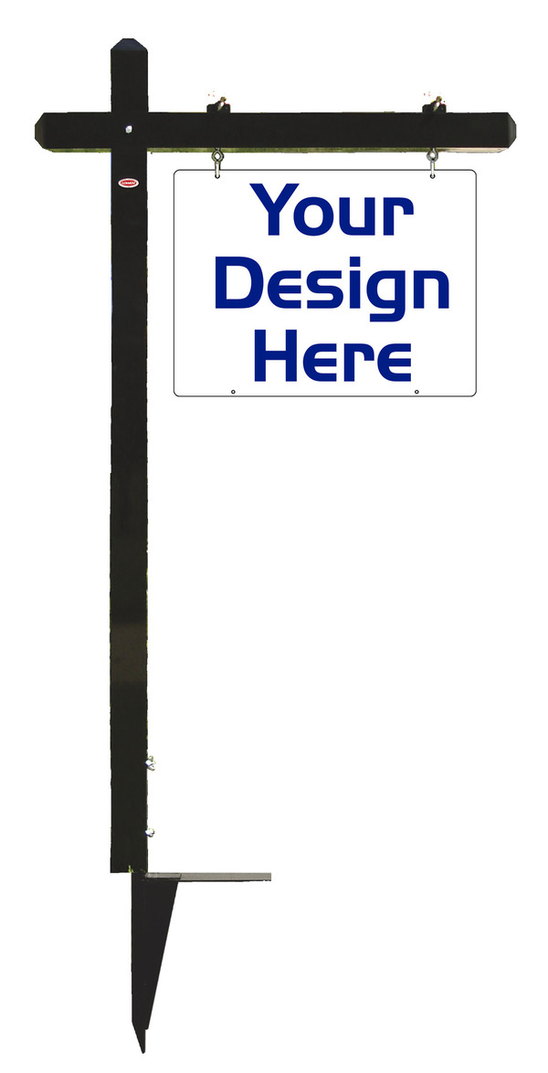 Independent 18h x 24w Black Aluminum Sign Post Unit
