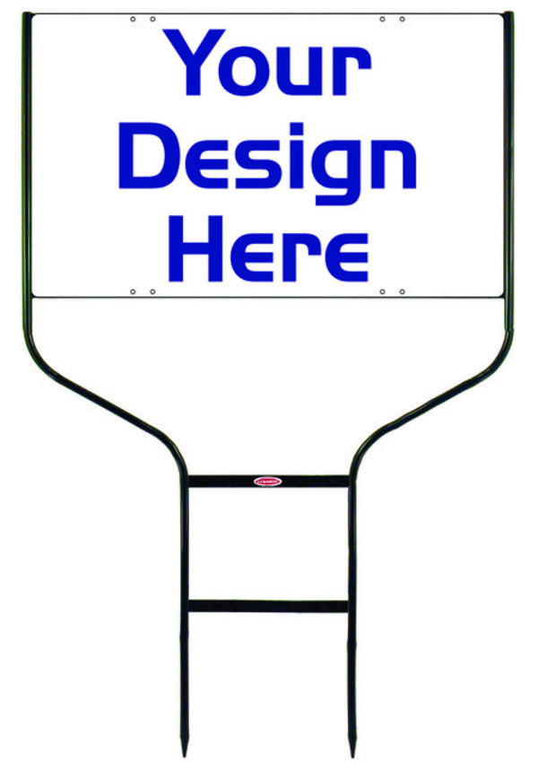 Independent real estate Round Rod Sign Frame and sign panel unit, 24 GA steel, 18"h x 30"w