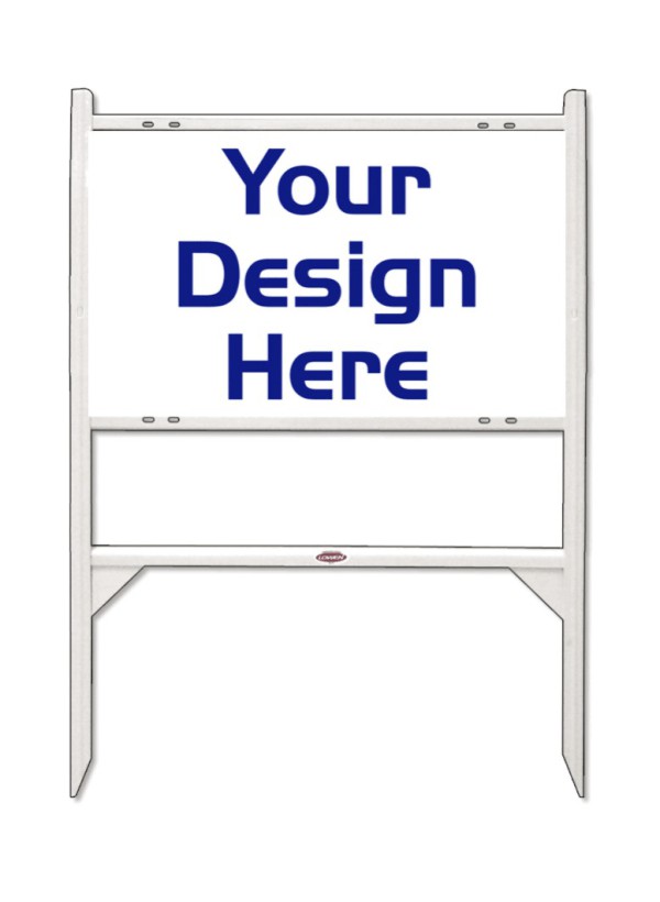 Independent real estate Angle Iron Frame and sign panel unit with 1 Rider Spot , steel, 18"h x 30"w