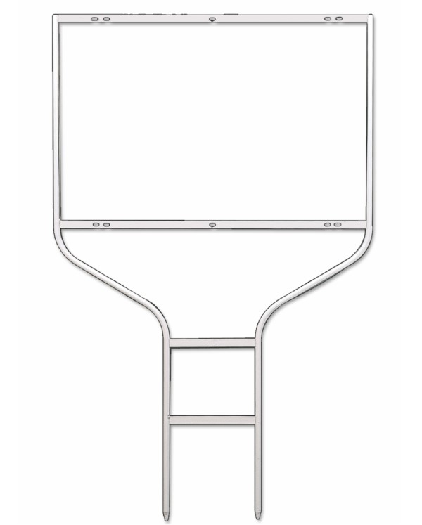 Independent Real Estate Round Rod Sign Frame,  20"h x 28"w - White