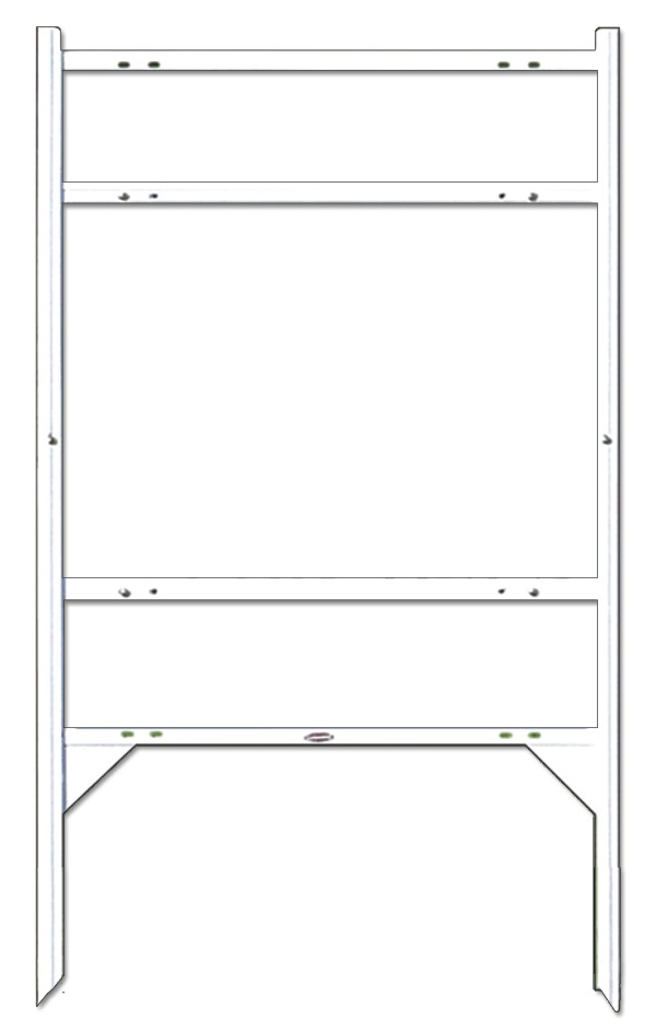 United Country Real Estate real estate Angle Iron Sign Frame with Two Rider Inserts,  20"h x 28"w - White